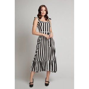 🇨🇦 NWT COLLECTIF MAINLINE KATRINA B&W STRIPE SWING DRESS
